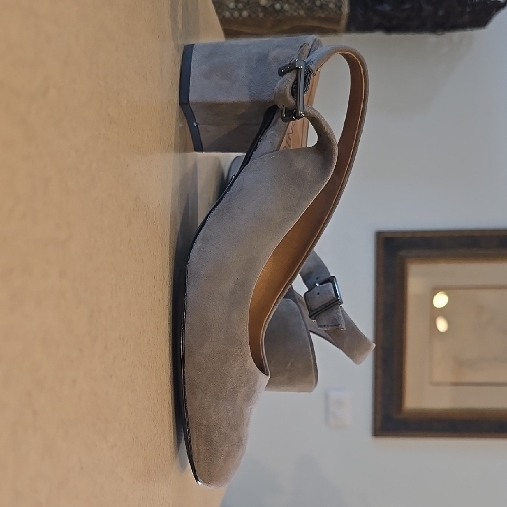 Elegant Gray Women's Slingback Heels